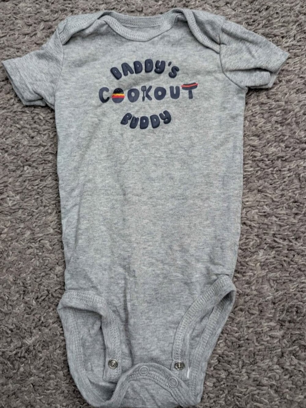 Carter's Grey 'Daddy's Cookout Buddy' One-Piece